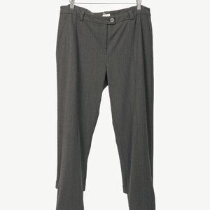 Annette Gortz AW13 "Only" Grey Wool-Flannel Knit-Trim Trousers